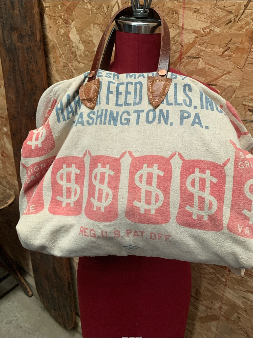 Feed sack satchel bag